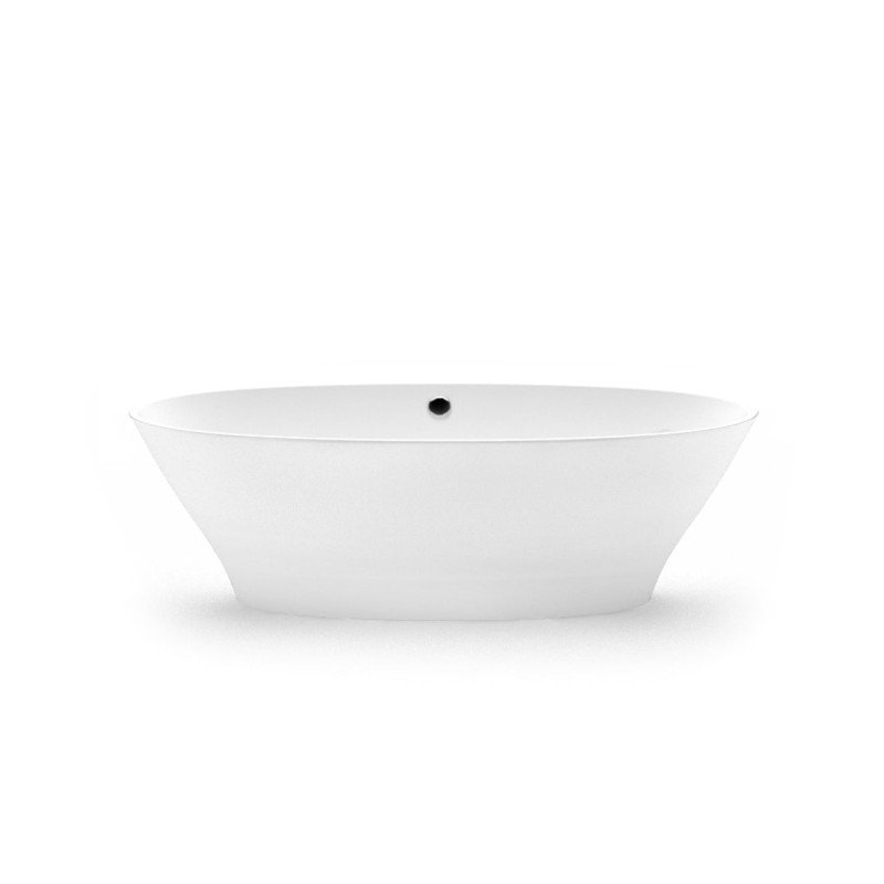 Akmens masės vonia Aura Galatea 1 balta, 183x89 cm, su persipylimu