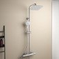 Stacionari dušo sistema Ideal Standard Ceratherm T100, Evo Diamond 200x200 mm galva ir rankiniu dušu, chrom Stacionari dušo sistema Ideal Standard Ceratherm T100, Evo Diamond 200x200 mm galva ir rankiniu dušu, chrom