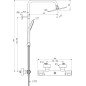 Stacionari dušo sistema Ideal Standard Ceratherm T100, Evo Diamond 200x200 mm galva ir rankiniu dušu, chrom Stacionari dušo sistema Ideal Standard Ceratherm T100, Evo Diamond 200x200 mm galva ir rankiniu dušu, chrom
