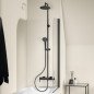Stacionari vonios-dušo sistema Ideal Standard Cerafine O, su Ø200 galva ir rankiniu dušu, Silk Black matinė juoda