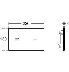 WC klavišas Ideal Standard ProSys, Elektroninis, Altes, baltas stiklas 4