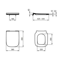 Dangtis WC Ideal Standard i.life B, Soft Close, plonas Sandwich 6