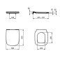 Dangtis WC Ideal Standard i.life B, Soft Close, plonas Sandwich