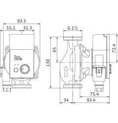 Cirkuliacinis siurblys Wilo Yonos Pico 1.0, 25/1-6, 130 mm