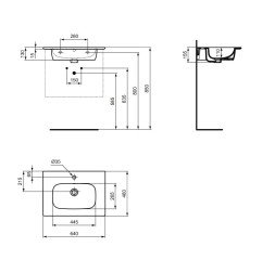Baldinis praustuvas Ideal Standard i.life A, 64 cm 6