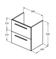 Vonios spintelė Ideal Standard i.life A, 60 cm balta matinė (be praustuvo) 6