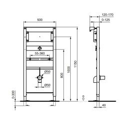 Pisuaro rėmas Ideal Standard Prosys, Universal 4