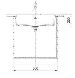 Po stalviršiu montuojama granitinė plautuvė Franke Maris, MRG 110-72, Steingrau, rankinis ventilis 3
