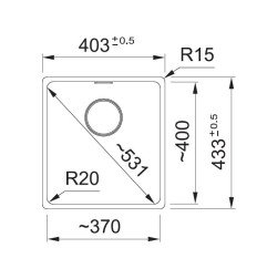 Po stalviršiu montuojama granitinė plautuvė Franke Maris, MRG 110-37, Juoda matinė, juodas rankinis ventilis 3