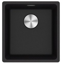 Po stalviršiu montuojama granitinė plautuvė Franke Maris, MRG 110-37, Onyx, rankinis ventilis 1
