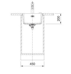 Po stalviršiu montuojama granitinė plautuvė Franke Maris, MRG 110-37, Onyx, rankinis ventilis 3