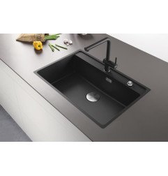 Lygiai su stalviršiumi montuojama granitinė plautuvė Franke Maris, MRG 210-72 A, Cashmere, ekscentrinis ventilis