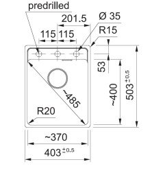 Lygiai su stalviršiumi montuojama granitinė plautuvė Franke Maris, MRG 210-37 A, Cashmere, rankinis ventilis 3