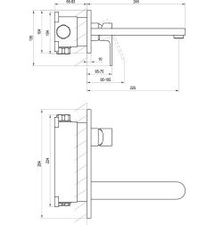 Įmontuojamas praustuvo maišytuvas Ravak Chrome, CR 019.20BL.O1, juodas 4