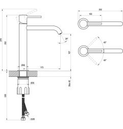 Praustuvo maišytuvas Ravak Espirit, 252 mm, ES 014.60RGB Rose Gold Brushed 4