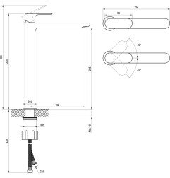 Praustuvo maišytuvas Ravak Eleganta, 335 mm, EL 015.60RGB Rose Gold Brushed