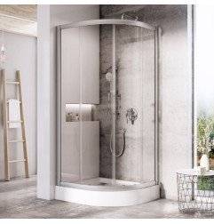 Pusapvalė dušo kabina Ravak X-Point, XU1CP4-90 aliuminio+Transparent 1