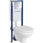 WC rėmas Cersanit Tech Line Base, su WC Delfi ir dangčiu + chromuotas klavišas