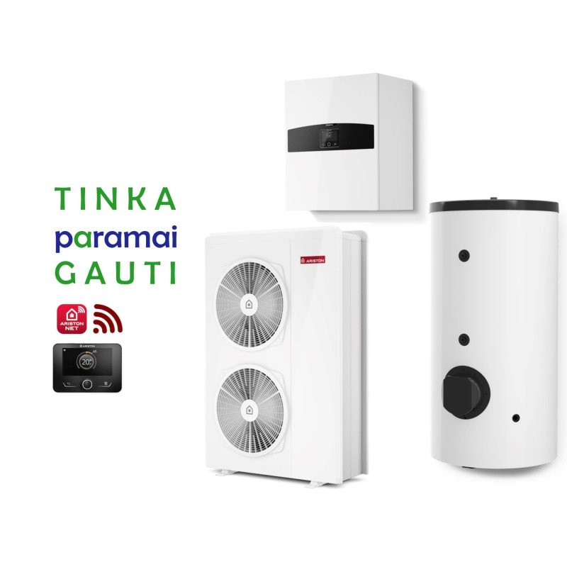 Šilumos siurblys Oras-Vanduo Ariston Nimbus R32, Flex, 150 S T Net 16.90 kW Φ3, su 190l vandens šildytuvu ir Wi-Fi