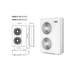 Šilumos siurblys Oras-Vanduo Ariston Nimbus R32, Compact, 120 S T Net 13.87 kW Φ3, su integruotu 177l vandens šildytuvu ir Wi-Fi