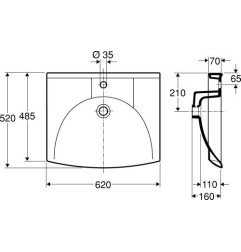 Baldinis praustuvas Ifo Sign, 62x52 cm