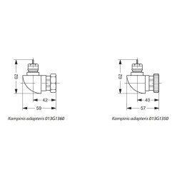 Radiatoriaus vožtuvo adapteris Danfoss, M30x1.5/RA 3