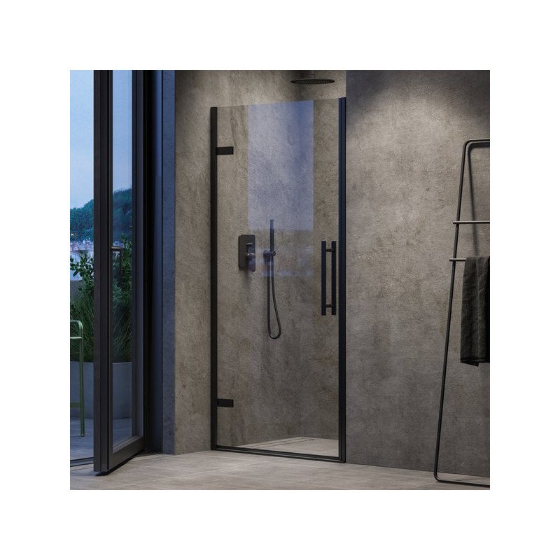 Varstomos dušo durys Ravak Cool!, COSD1-90 juodas+stiklas Transparent