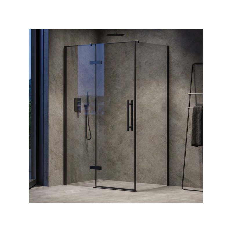 Stacionari sienelė Ravak Cool!, COPS-80 juodas+stiklas Transparent