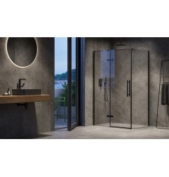 Stacionari sienelė Ravak Cool!, COPS-80 juodas+stiklas Transparent