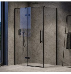 Stacionari sienelė Ravak Cool!, COPS-90 juodas+stiklas Transparent 1