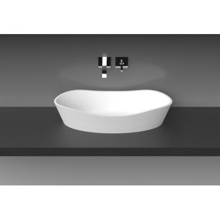 Akmens masės praustuvas Aura Alfeo, 80x39 cm, baltas 1