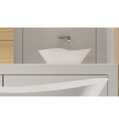 Akmens masės praustuvas Aura Amida, 68x27 cm, baltas 3