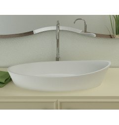 Akmens masės praustuvas Aura Cleone, 79x39 cm, baltas 4