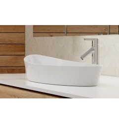 Akmens masės praustuvas Aura Cleone, 79x39 cm, baltas 5