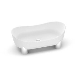 Akmens masės praustuvas Aura Damona 1, 66x36 cm, baltas