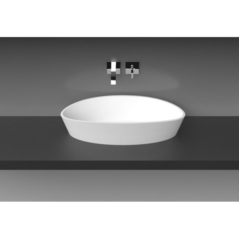 Akmens masės praustuvas Aura Dione, 78x39 cm, baltas