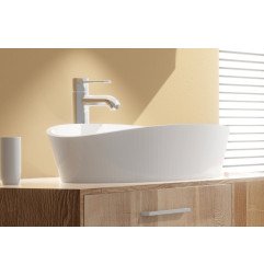 Akmens masės praustuvas Aura Dione, 78x39 cm, baltas 4