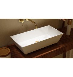 Akmens masės praustuvas Aura Doride, 70x35 cm, baltas 5