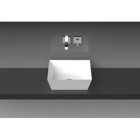 Akmens masės praustuvas Aura Erunna 2, 45x45 cm, baltas 1