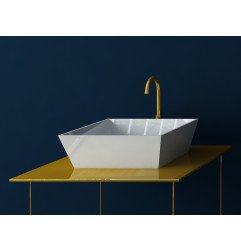 Akmens masės praustuvas Aura Erunna 2, 45x45 cm, baltas 4