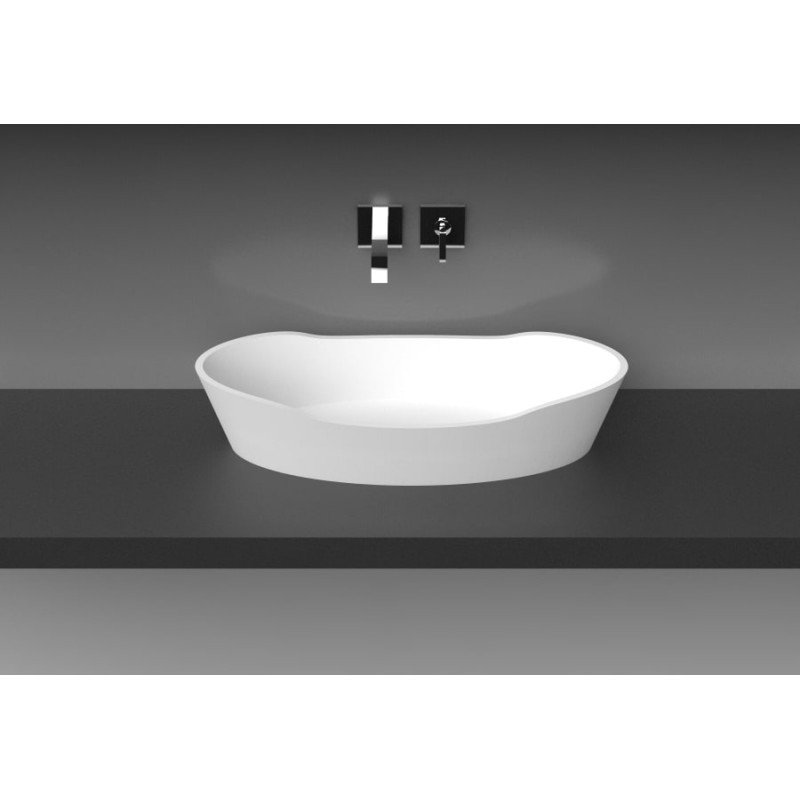 Akmens masės praustuvas Aura Tiche, 80x39 cm, baltas