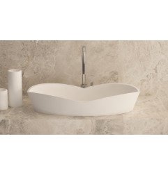 Akmens masės praustuvas Aura Cupido, 78x37 cm, baltas 3