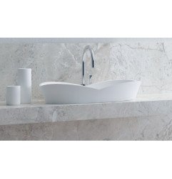 Akmens masės praustuvas Aura Cupido, 78x37 cm, baltas 4