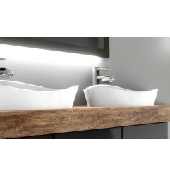Akmens masės praustuvas Aura Iris, 78x38 cm, baltas 3