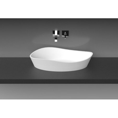 Akmens masės praustuvas Aura Luxovio, 80x39 cm, baltas 1