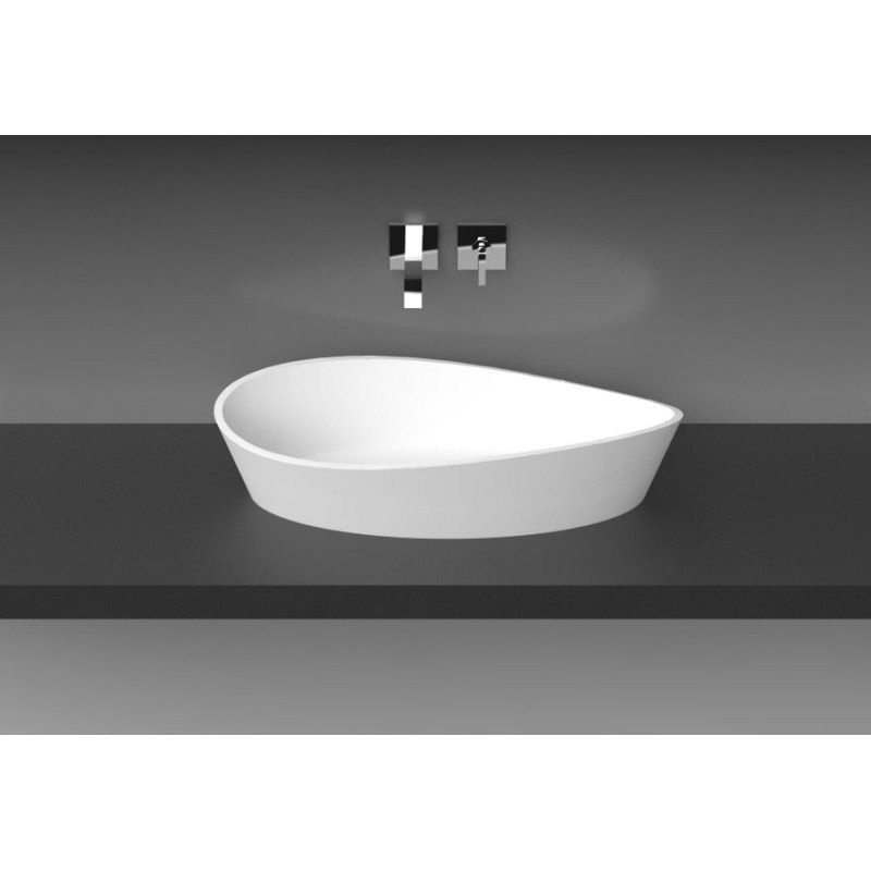 Akmens masės praustuvas Aura Iside, 80x39 cm, baltas