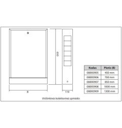 Paaukštinta kolektorinė spinta Danfoss, virštinkinė, FH 450x650x119 3