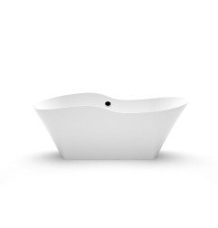 Akmens masės vonia Aura Amida balta, 175x78 cm, su persipylimu 1