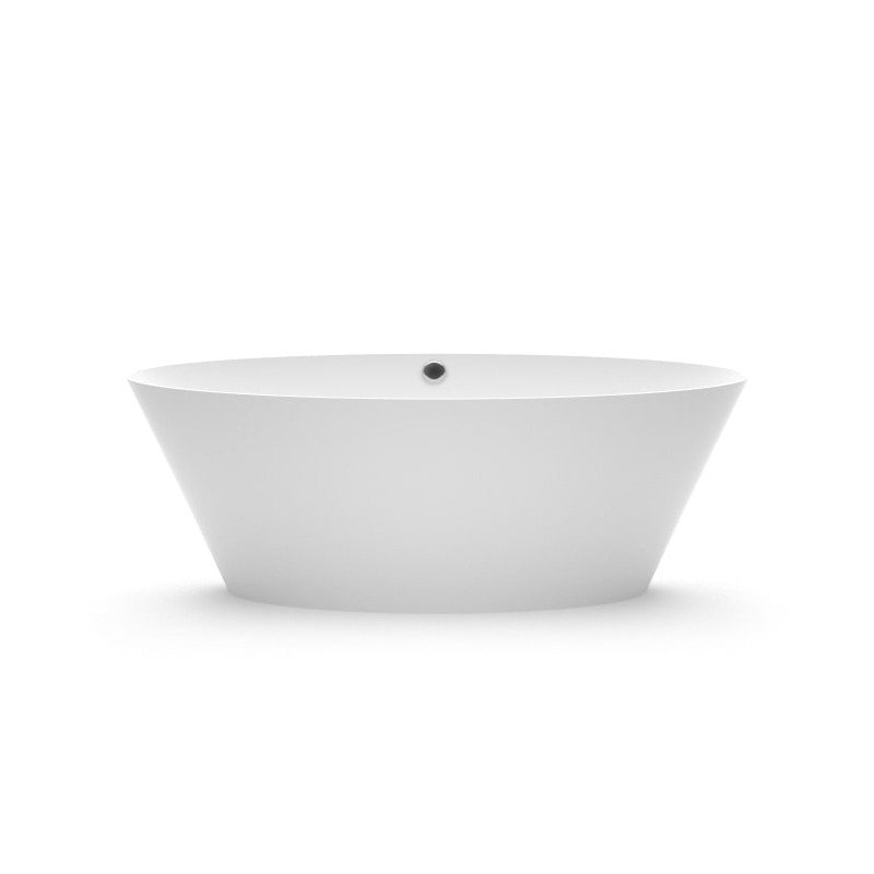 Akmens masės vonia Aura Beira 2 balta, 186x78 cm, su persipylimu