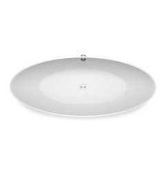 Akmens masės vonia Aura Beira 2 balta, 186x78 cm, su persipylimu 4